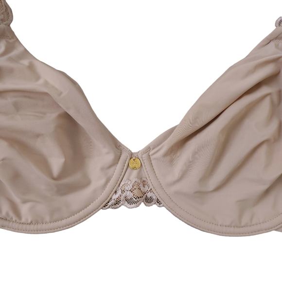 NEW Natori Pure Luxe Custom Coverage Contour Underwire Bra 32DD Beige - Picture 4 of 5